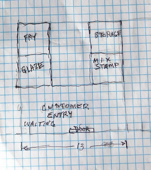 Shipley's Do Nut shop floor plan