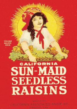 Sun-Maid seedless raisins package graphic