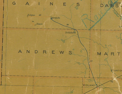 Andrews County TX - 1907 Postal Map