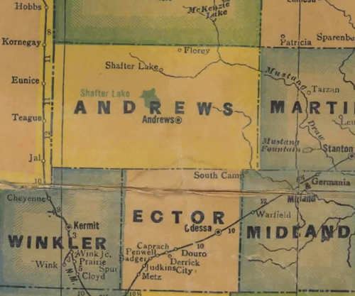 TX  Andrews County 1940s Map