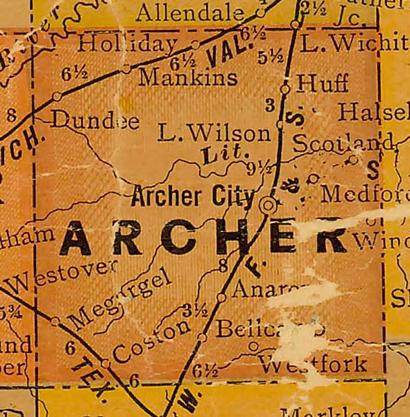 TX Archer County 1920s Map