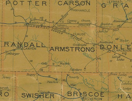 TX - Armstrong  County 1907 postal map