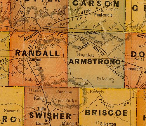 TX Armstrong  County 1920s Map