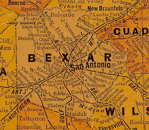 TX Bexar County 1920s Map