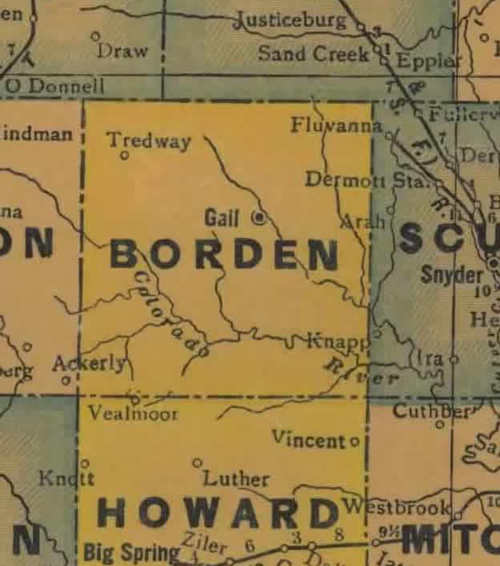 TX - Borden County 1940s  map