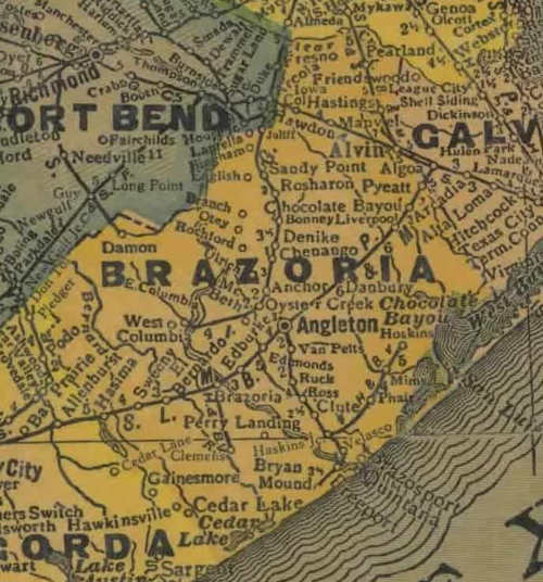 TX Brazoria County 1940s Map