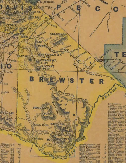 TX Brewster County 1940s Map