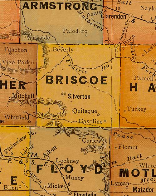 Briscoe County TX - 1920s Map