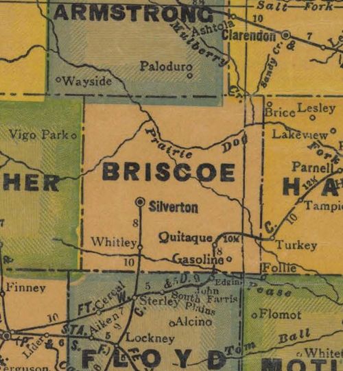 TX Briscoe  County 1940s Map