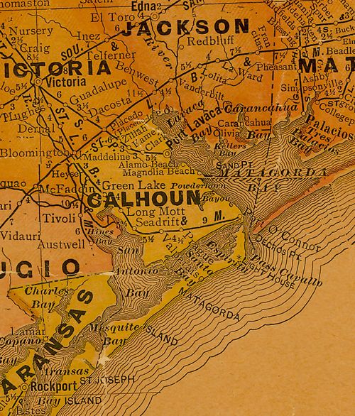 Calhoun  County Texas 1920s map