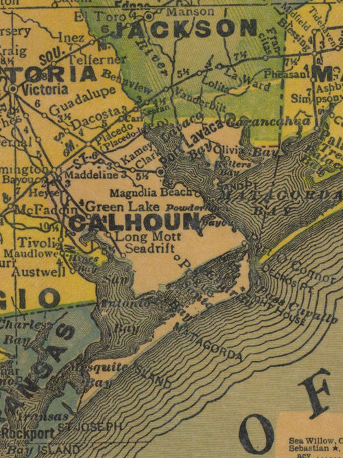 Calhoun  County Texas 1940s map