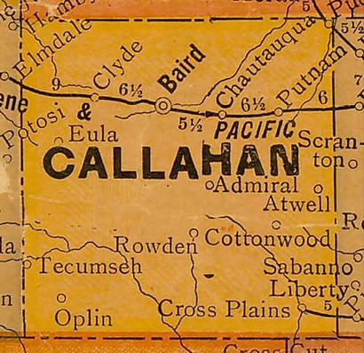 Callahan County TX 1920s map