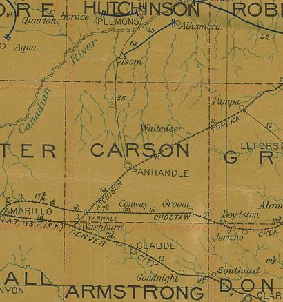 Carson County TX 1907 Postal Map 