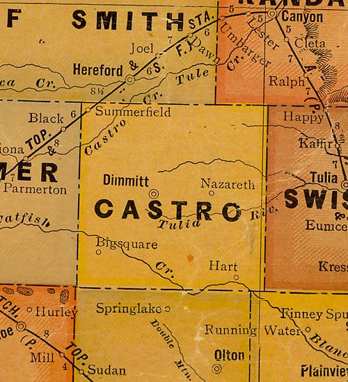 TX Castro  County 1920s Map