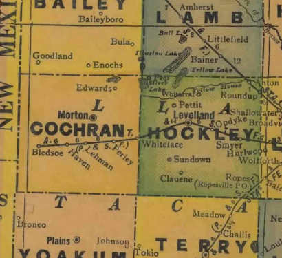 Cochran County Texas 1940s map