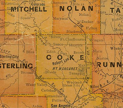 Map - Coke County Texas 1920