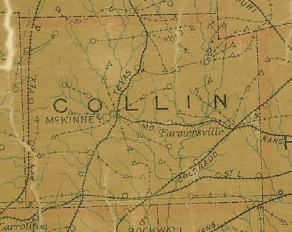 Collin County TX 1907 Postal Map