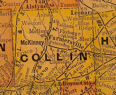 Collin County TX 1920s map