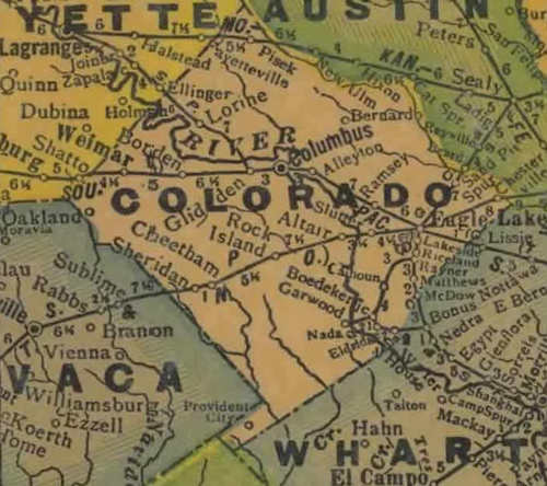 TX Colorado County 1940s Map