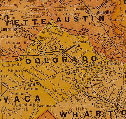 Colorado County Texas 1920s map