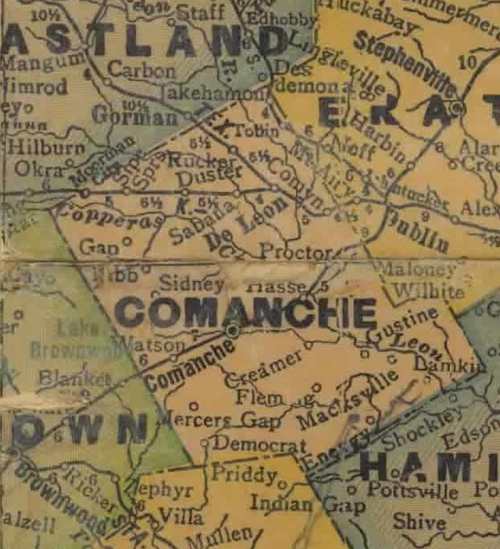 TX Comanche County 1940s Map