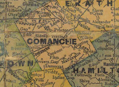 Comanche County 1940s map