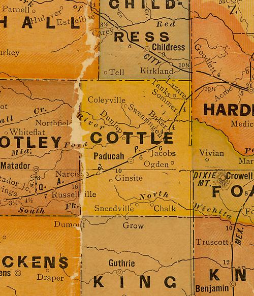 TX Cottle County 1920s Map