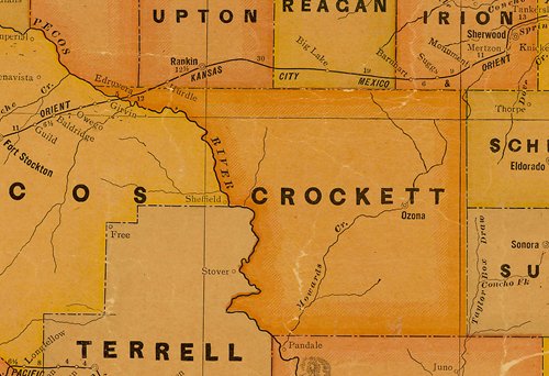 Crockett County TX 1920s map