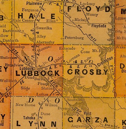 Crosby County Texas 1920 map