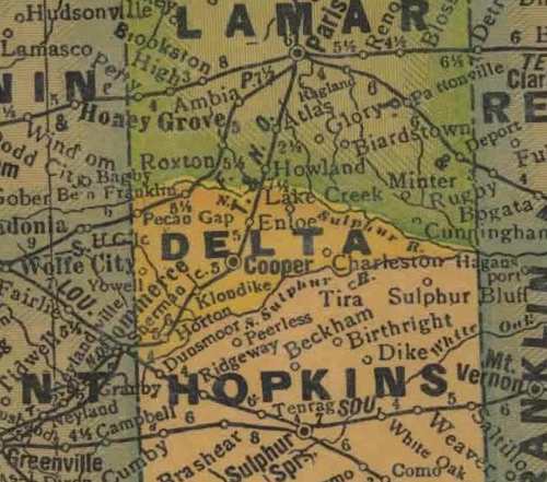 TX Delta County 1940s Map