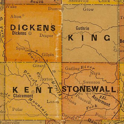 1920s Kent County Texas Map