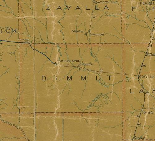 TX Dimmit County 1907 Postal Map