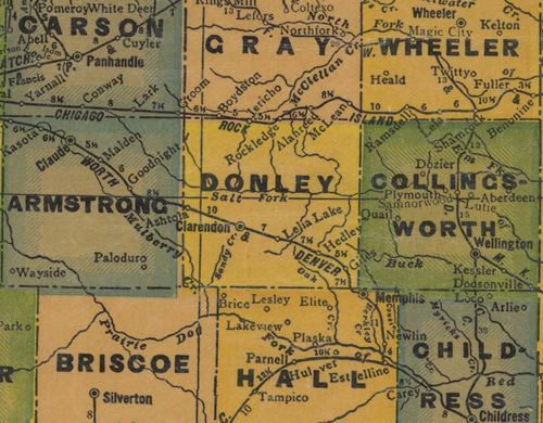 Donley County TX 1940s map
