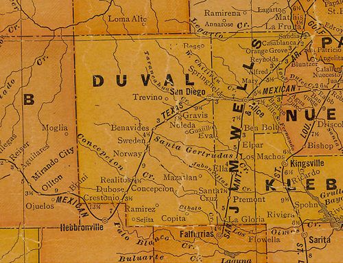 TX Duval & Jim Wells County 1920s Map