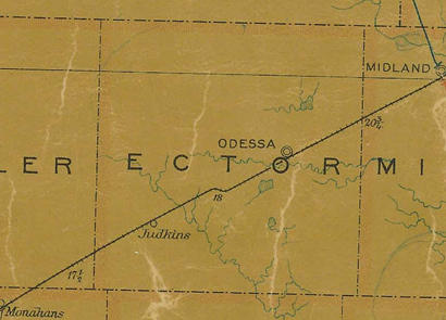 TX  Ector County 1907 Postal Map