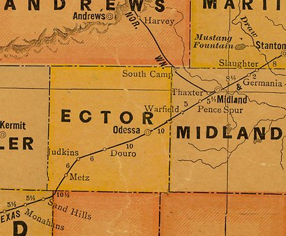 TX  Ector County 1920s Map