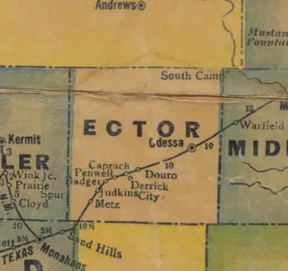 TX Ector County 1940s Map