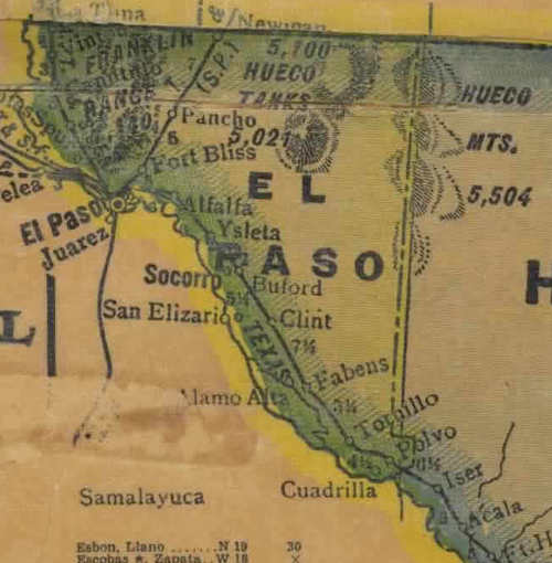 El Paso County TX 1940s Map