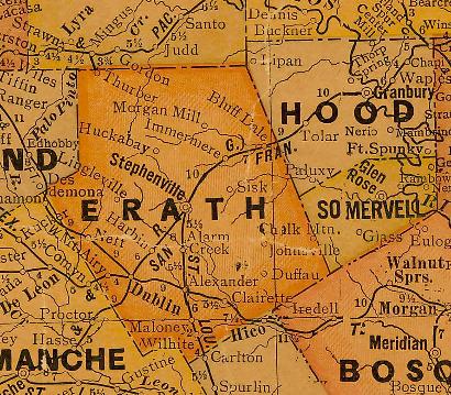 TX - Erath County 1920s map
