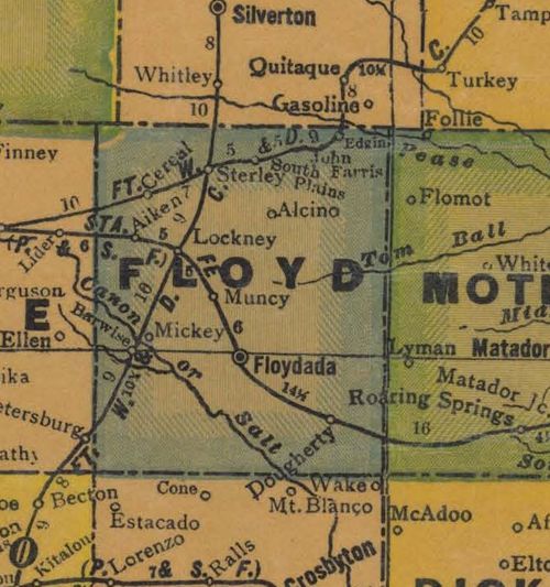 Floyd County TX 1940s map