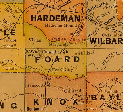 TX Foard County 1920s Map