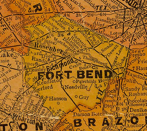 Fort Bend  County Texas 1920s map