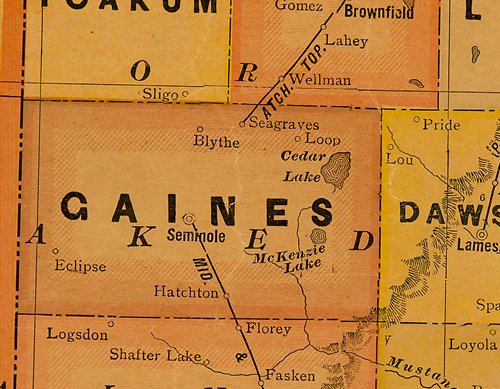 TX Gaines County 1920s map