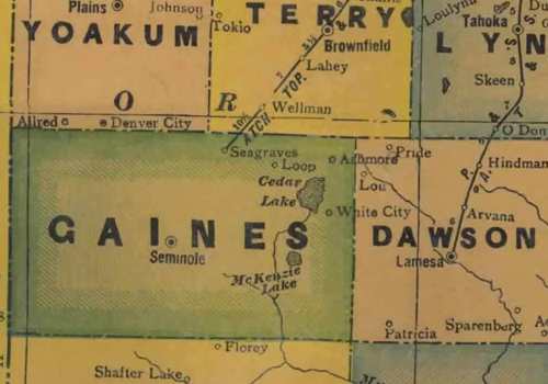 TX Gaines  County 1940s Map
