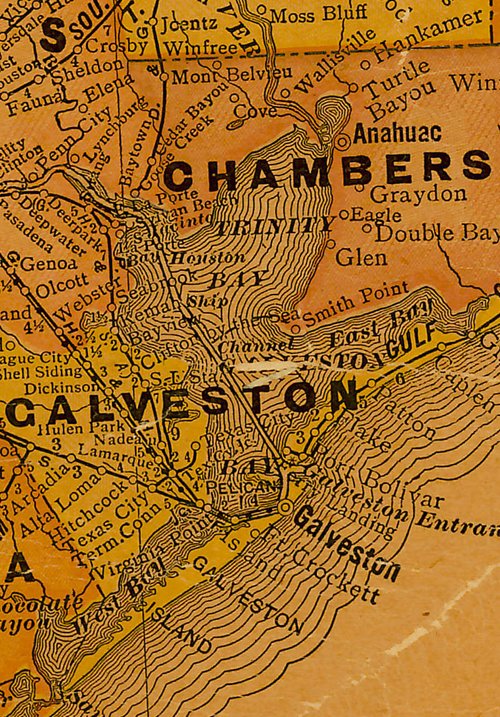 Galveston County Texas 1920s map