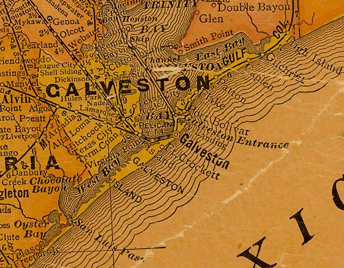 TX  Galveston County 1940s Map