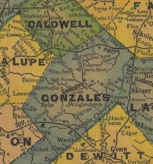 TX  Gonzales  County 1920s Map