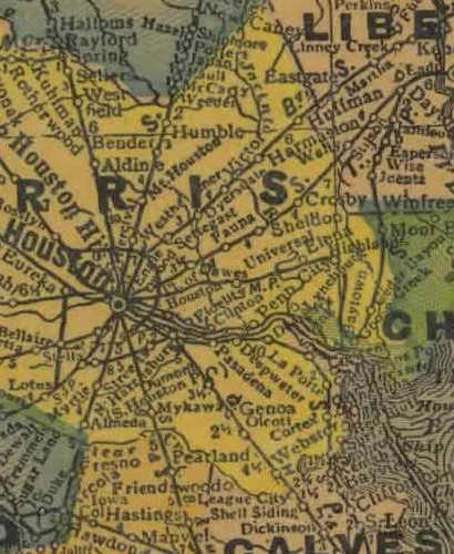 Harris County Texas 1940s map