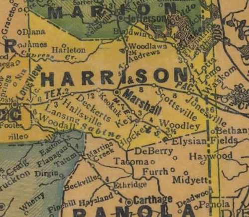 Harrison  county TX 1940s map