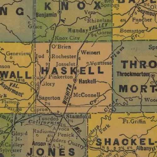 TX Haskell County 1940s Map